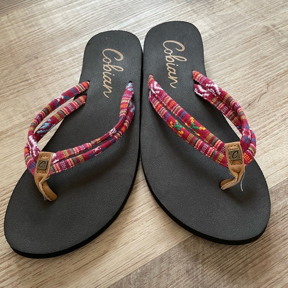 Cobian Shoes - New Cobian red multi color strap comfy flip flop size 6